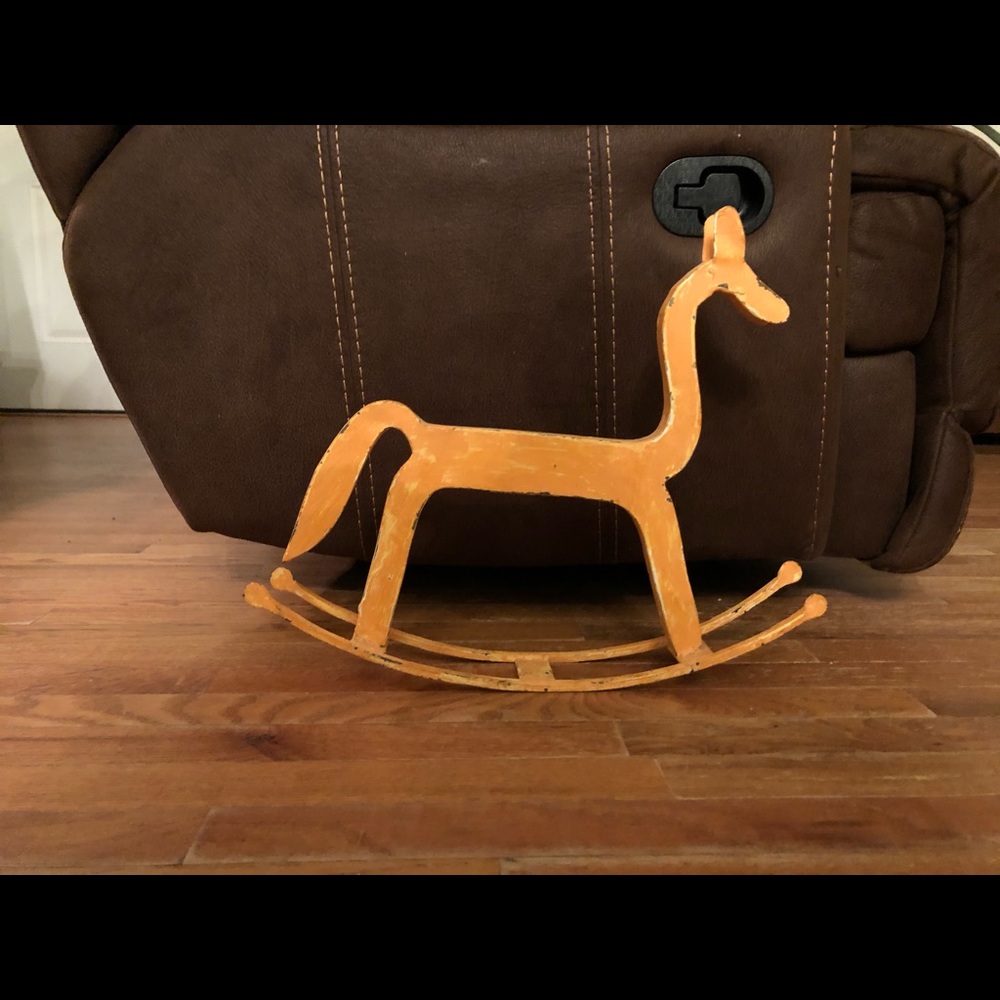 Baby decor- metal rocking horse